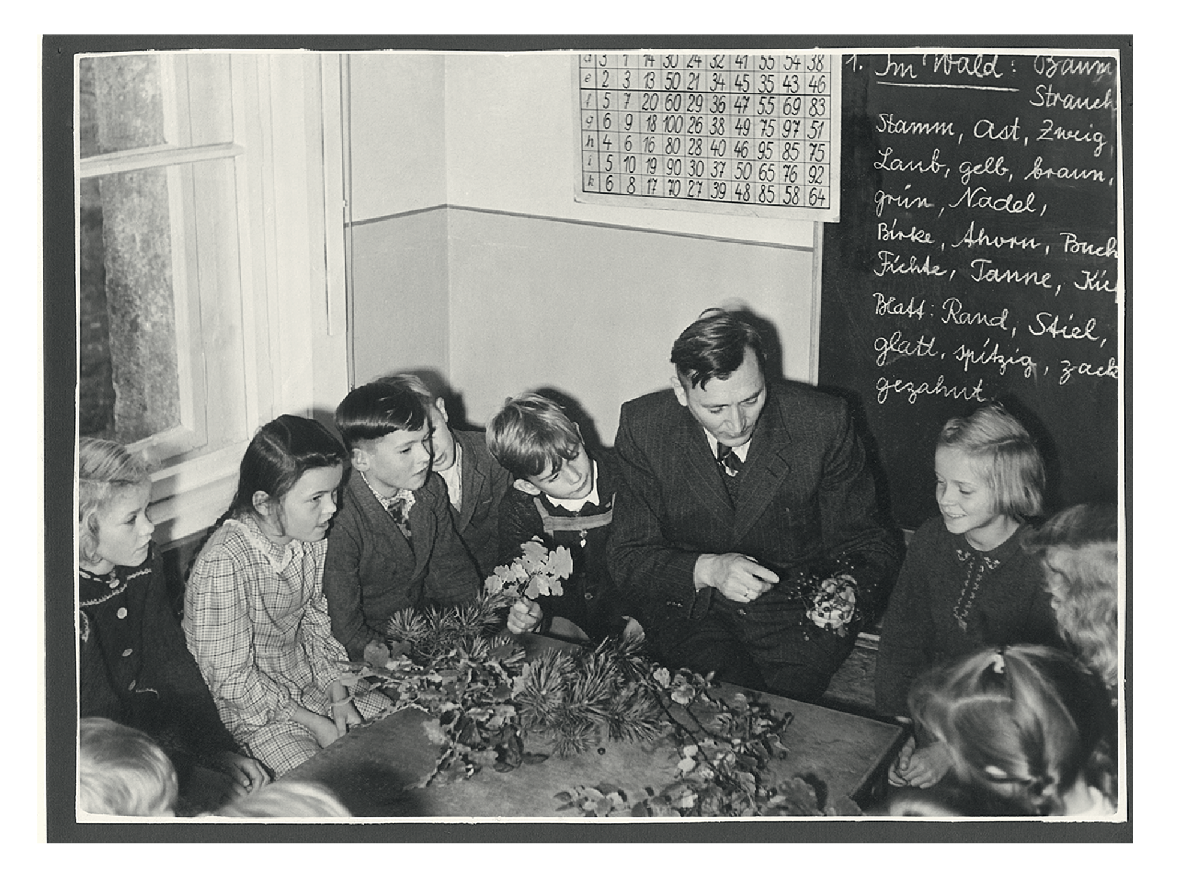 The founding of Finken-Verlag in 1949, showing founder Wilhelm Krick teaching in a classroom.