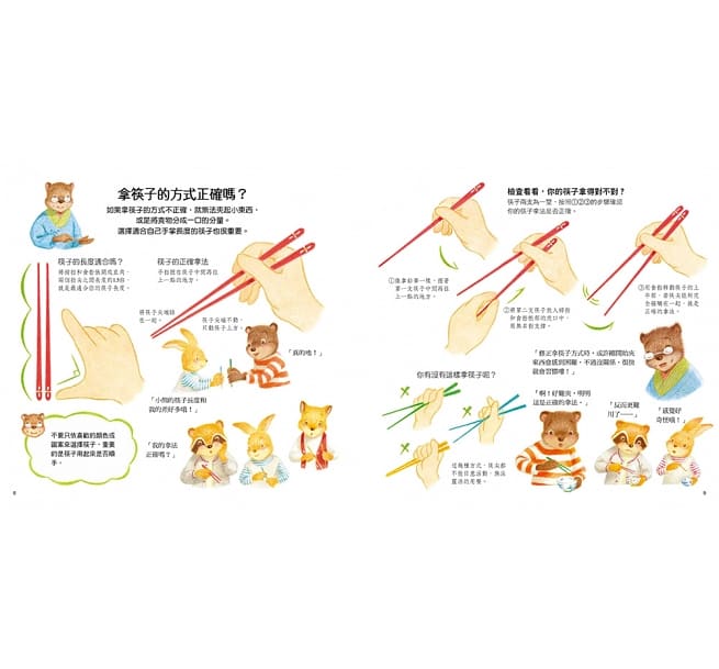 圖解餐桌禮儀繪本(新版，打開書衣就是餐墊唷!)兒童繪本內容