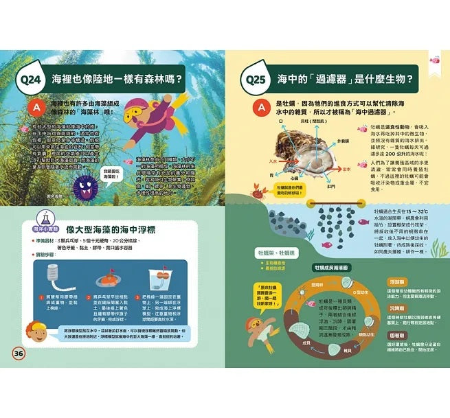 海洋100問：最強圖解X超酷實驗 破解一百個不可思議的大海祕密兒童繪本內容