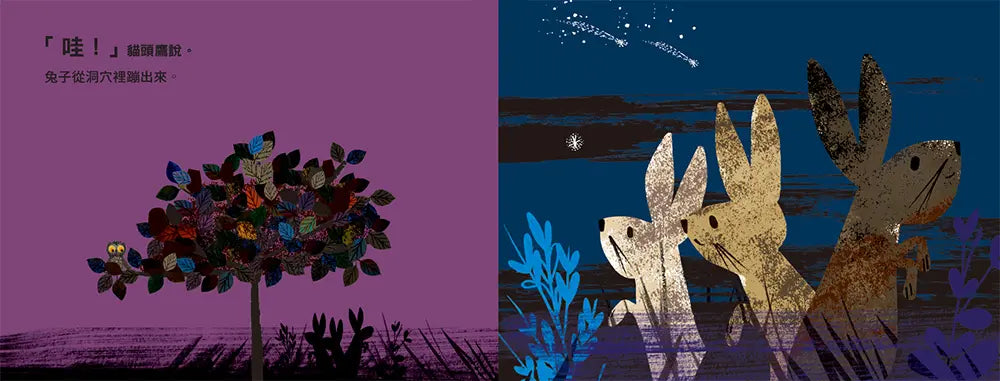 哇!是夜晚呢!繪本內容