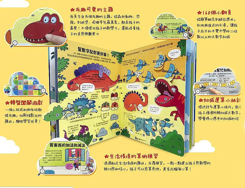 160翻翻樂：有趣的加法和減法繪本內容