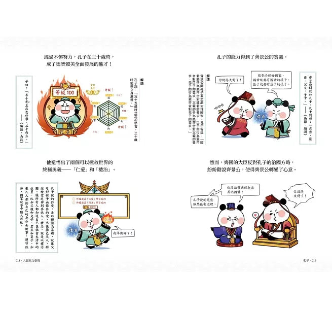 大貓熊文豪班(2)：跟孔子熊學【古文】兒童繪本內容