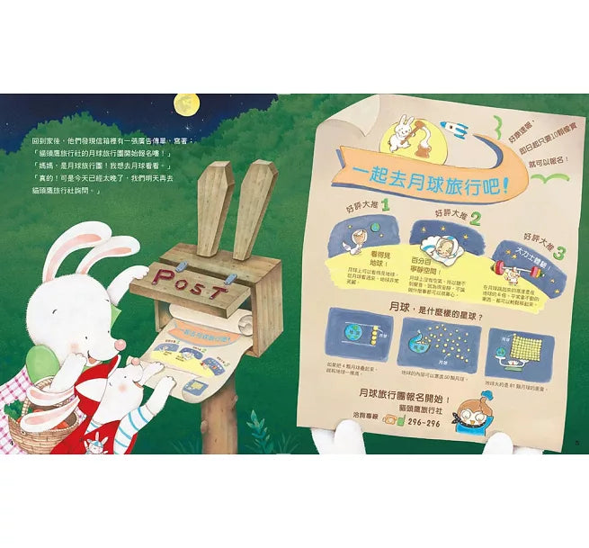 小兔子的月球之旅：孩子的第一本月球探索繪本兒童繪本內容