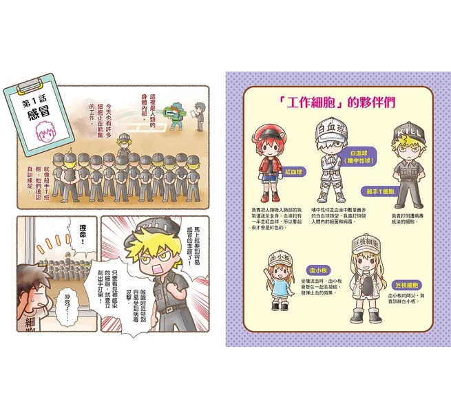 繪本工作細胞5同心抗敵!感冒與皮下血腫兒童繪本內容