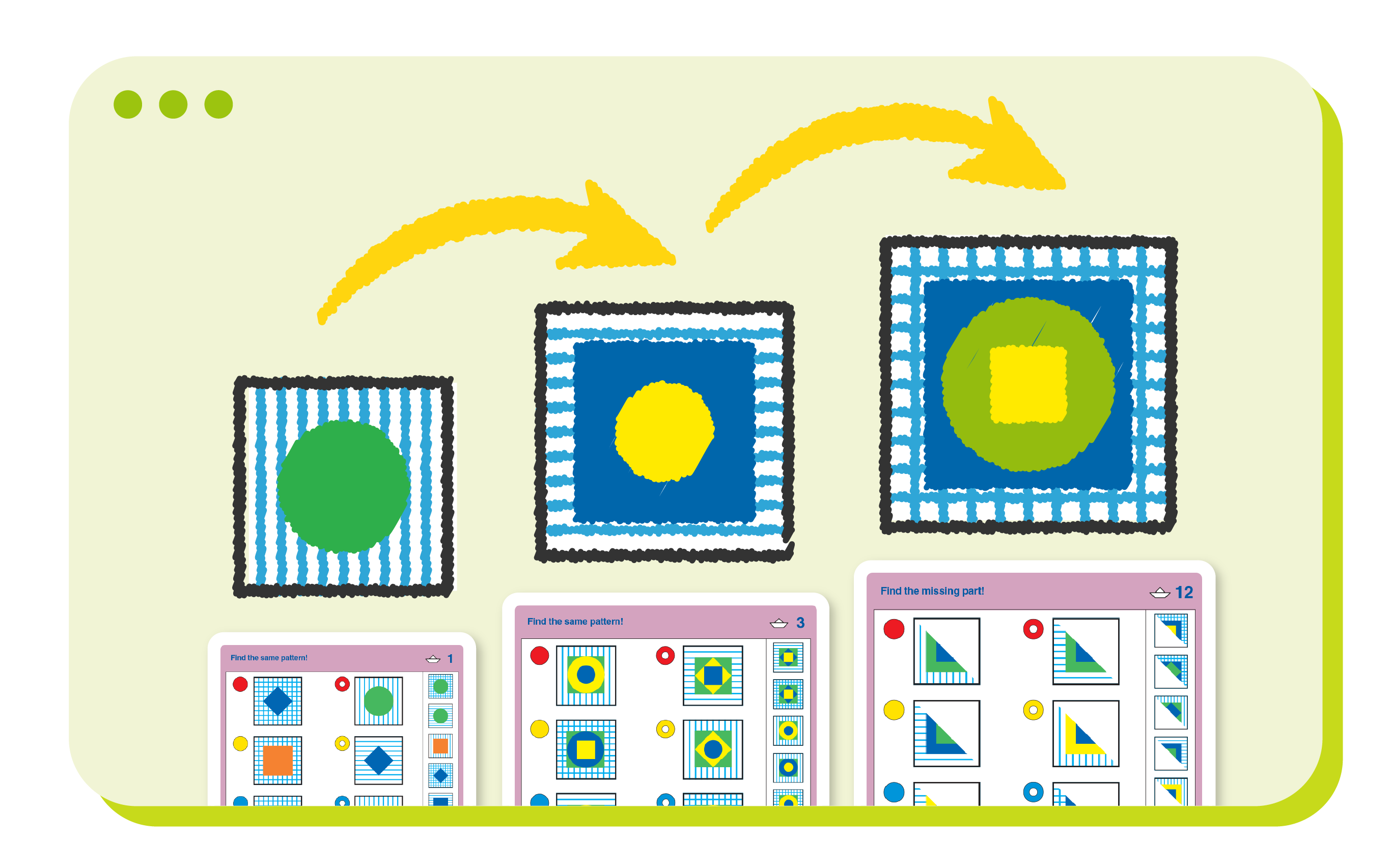 Learning design of LOGICO PICCOLO: An illustration of the Structured Learning Path, showing progressive challenges.