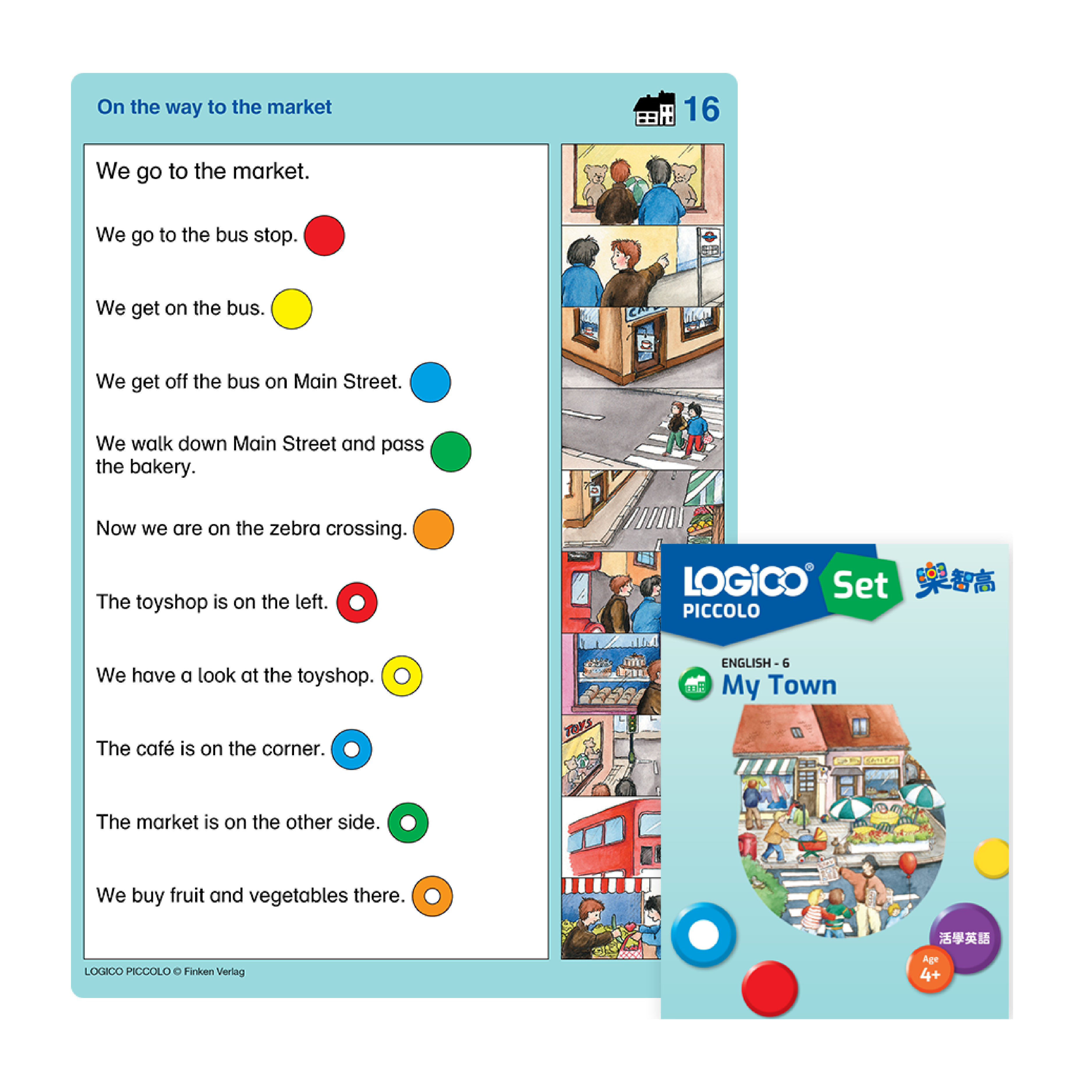 LOGICO PICCOLO English skill: A learning card exercise on narrative sequencing by ordering story events.