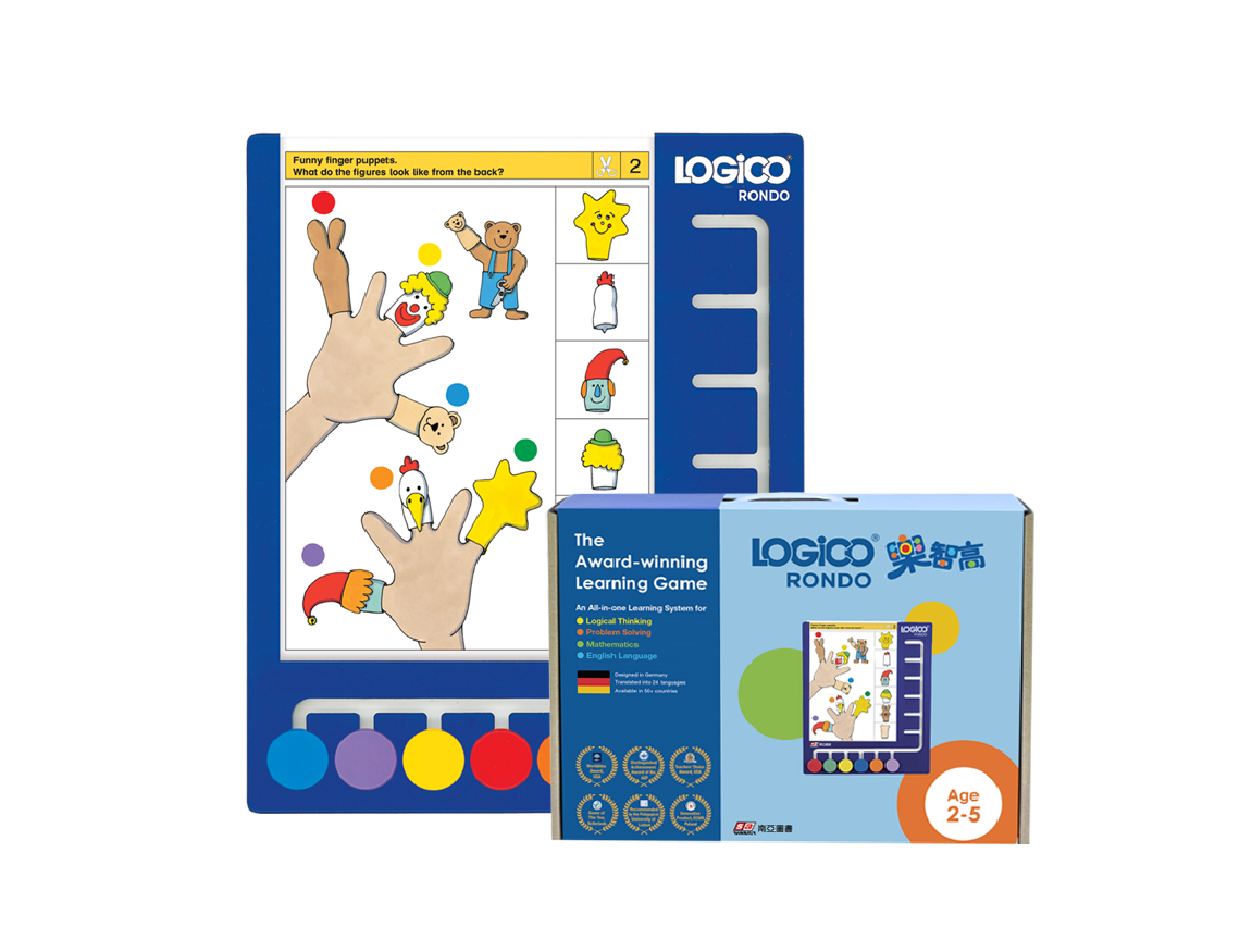 The complete LOGICO RONDO early learning system for ages 2-5, including the board and learning sets.