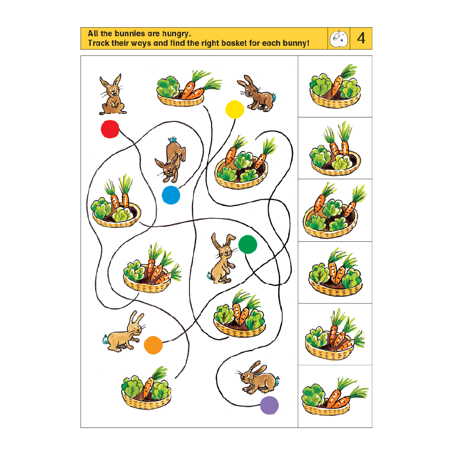 LOGICO RONDO Concentration skill: A learning card exercise on tracing a path through tangled lines.