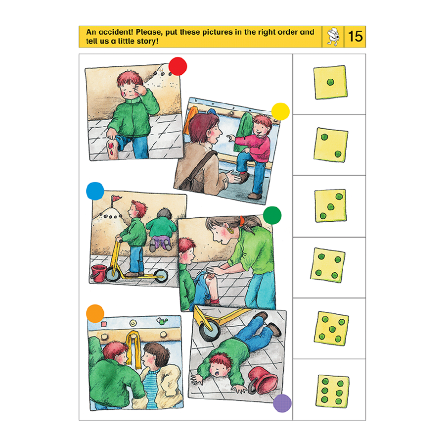 LOGICO RONDO Sequencing skill: A learning card exercise on arranging pictures to tell a story in the correct order.